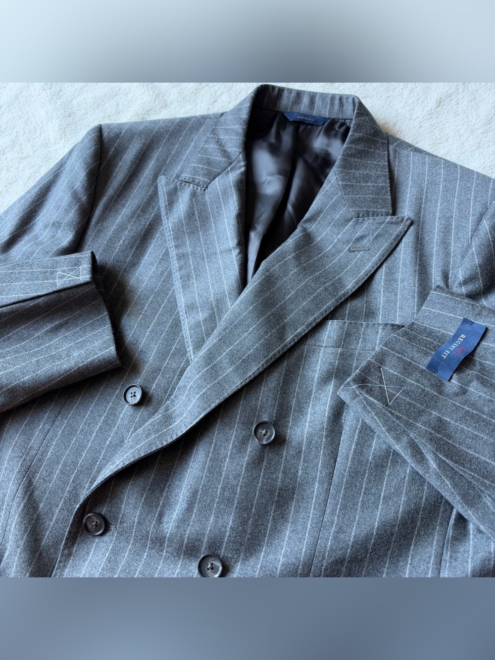 Brooks Brothers 1818 Regent Fit Blazer Mens 43R Gray Pinstripe Wool Italy NWT *
